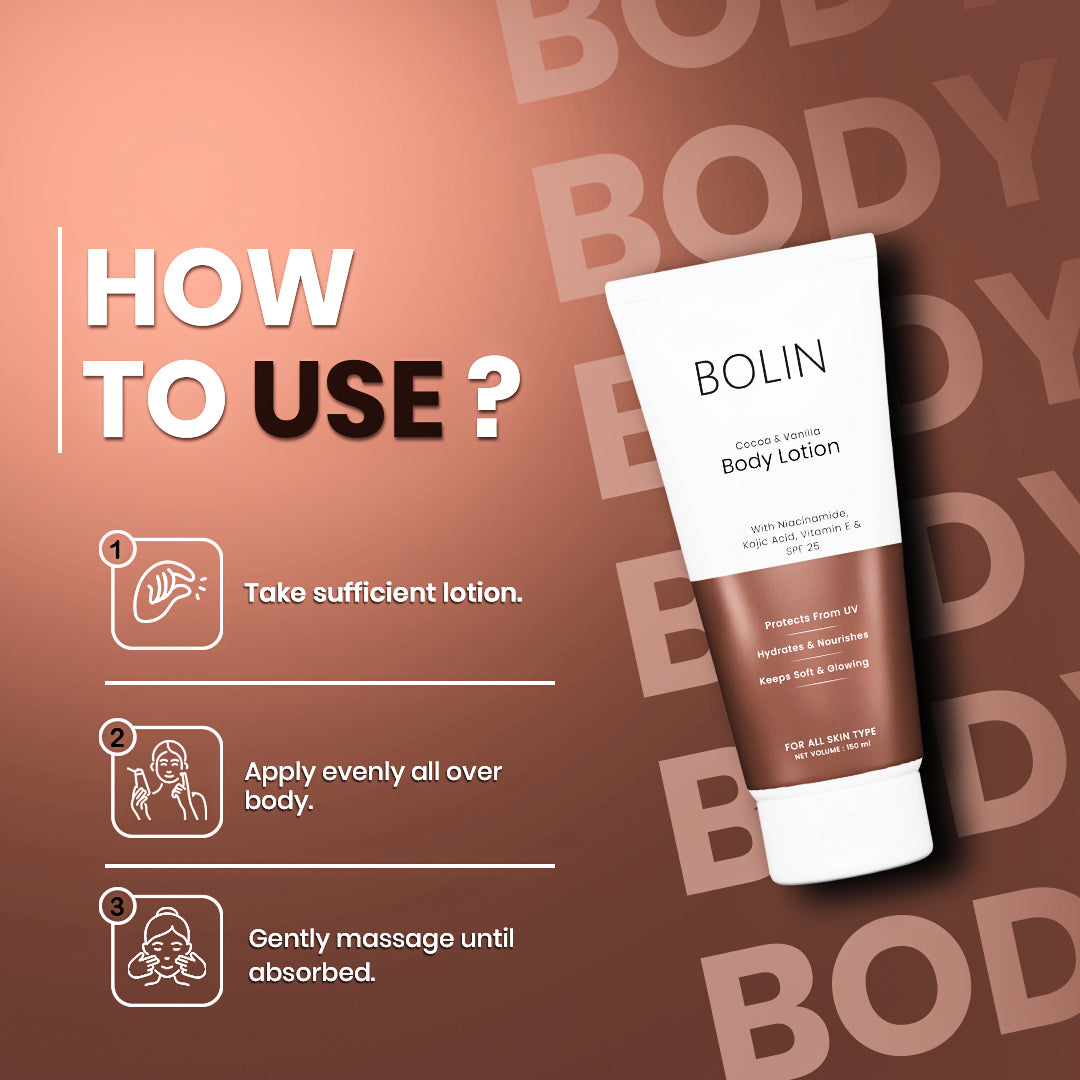 Cocoa & Vanilla Butter Body Lotion wtih Niacinamide, Cocoa Butter, Vitamin E & SPF 25