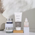 A collection of skincare products from BOLIN, including a face wash, face serum, and moisturizer.