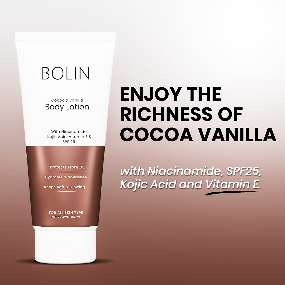 Cocoa &amp; Vanilla Butter Body Lotion wtih Niacinamide, Cocoa Butter, Vitamin E &amp; SPF 25
