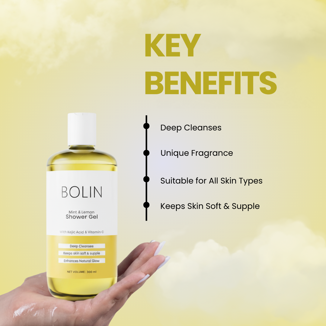 Mint & Lemon Shower Gel with Kojic Acid & Vitamin C