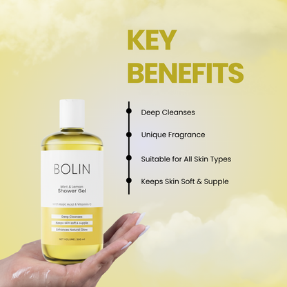 Mint &amp; Lemon Shower Gel with Kojic Acid &amp; Vitamin C