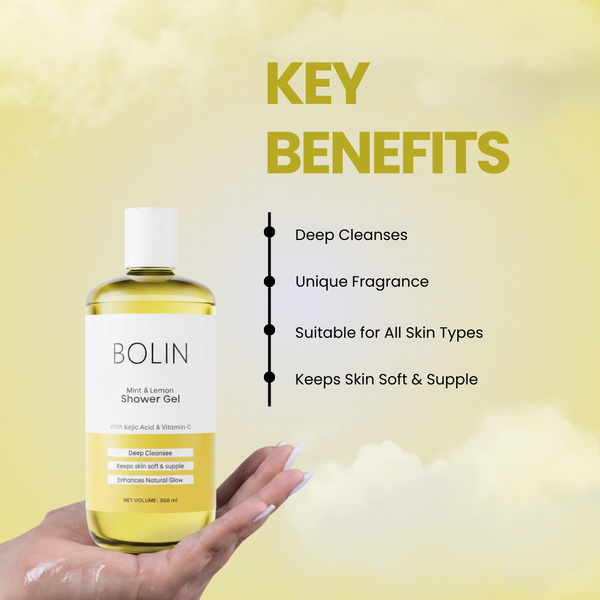 Mint & Lemon Shower Gel with Kojic Acid & Vitamin C