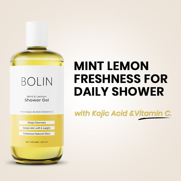 Mint & Lemon Shower Gel with Kojic Acid & Vitamin C