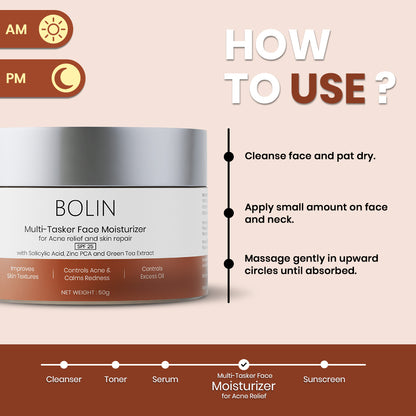 Multi-Tasker Moisturizer with Salicylic Acid, Zinc PCA, Green Tea Extact