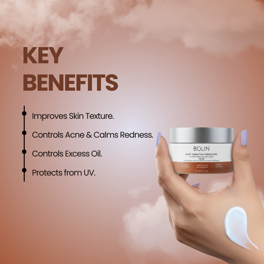 Multi-Tasker Moisturizer with Salicylic Acid, Zinc PCA, Green Tea Extact