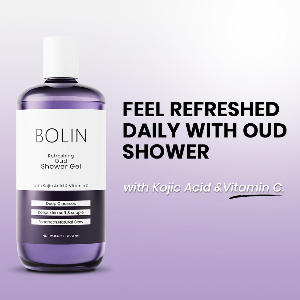 Refreshing Oud Shower Gel with Kojic Acid & Vitamin C