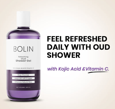 Refreshing Oud Shower Gel with Kojic Acid & Vitamin C