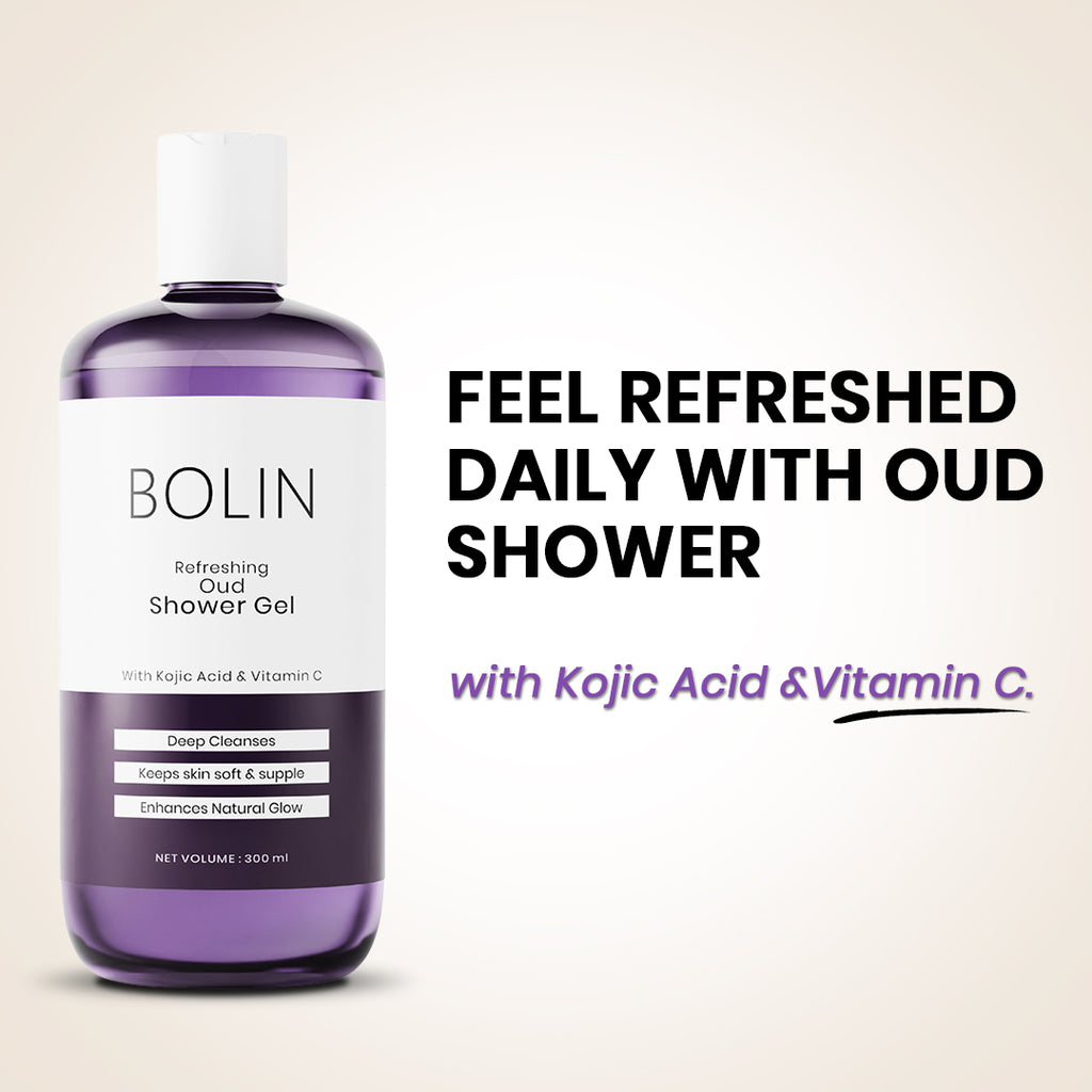 Refreshing Oud Shower Gel with Kojic Acid & Vitamin C