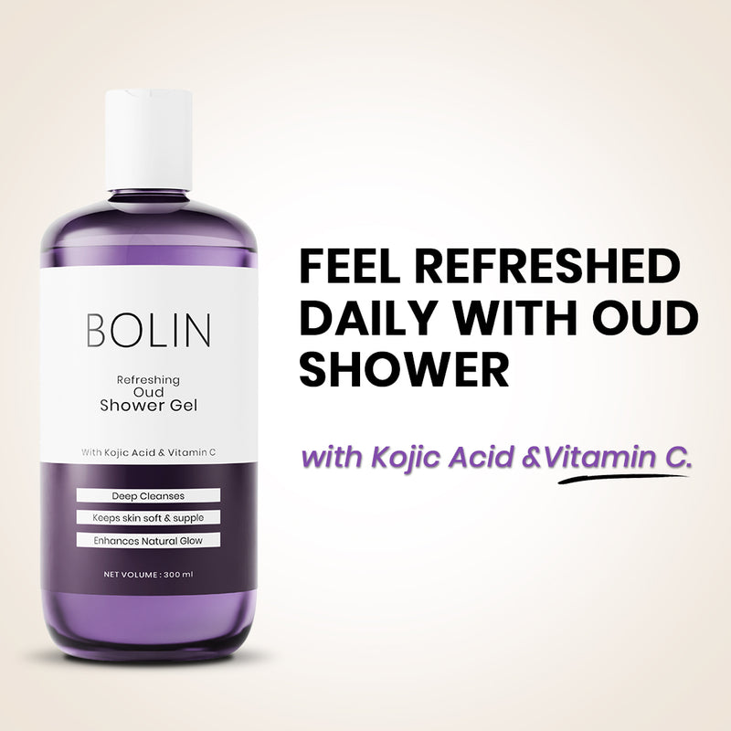 Refreshing Oud Shower Gel with Kojic Acid & Vitamin C