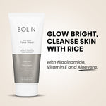 Rice Water Face Wash with Niacinamide, Vitamin E, Aloe Vera & Green Tea Extracts