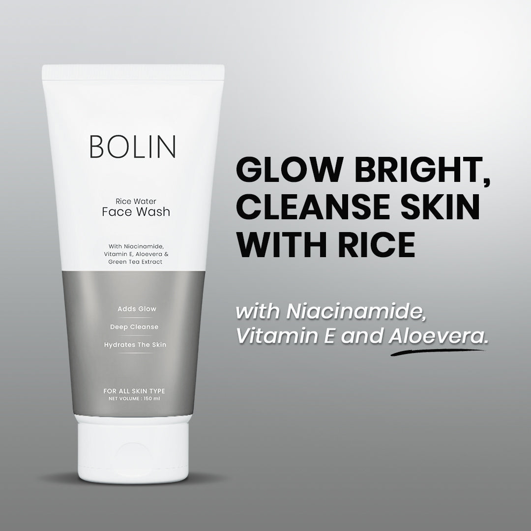 Rice Water Face Wash with Niacinamide, Vitamin E, Aloe Vera &amp; Green Tea Extracts