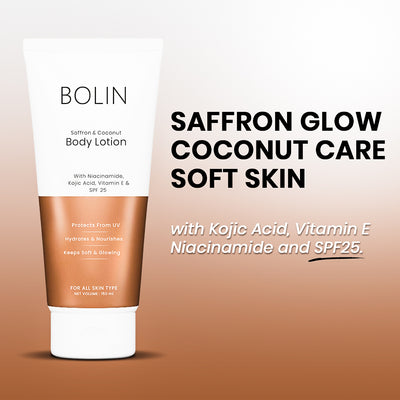 Saffron & Coconut Body Lotion with Niacinamide, Shea Butter, Vitamin E & SPF 25