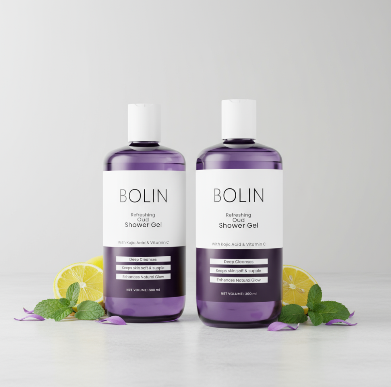 Refreshing Oud Shower Gel with Kojic Acid & Vitamin C - Pack of 2