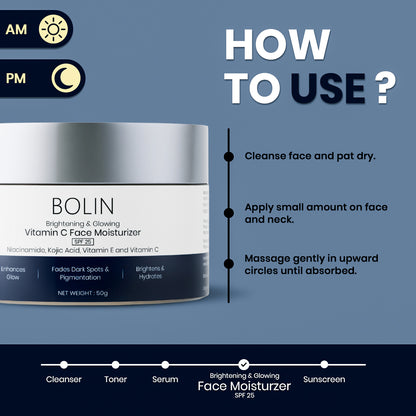Brightening &amp; Glowing Vitamin C Face Moisturizer with Niacinamide, Kojic Acid, Vitamin E