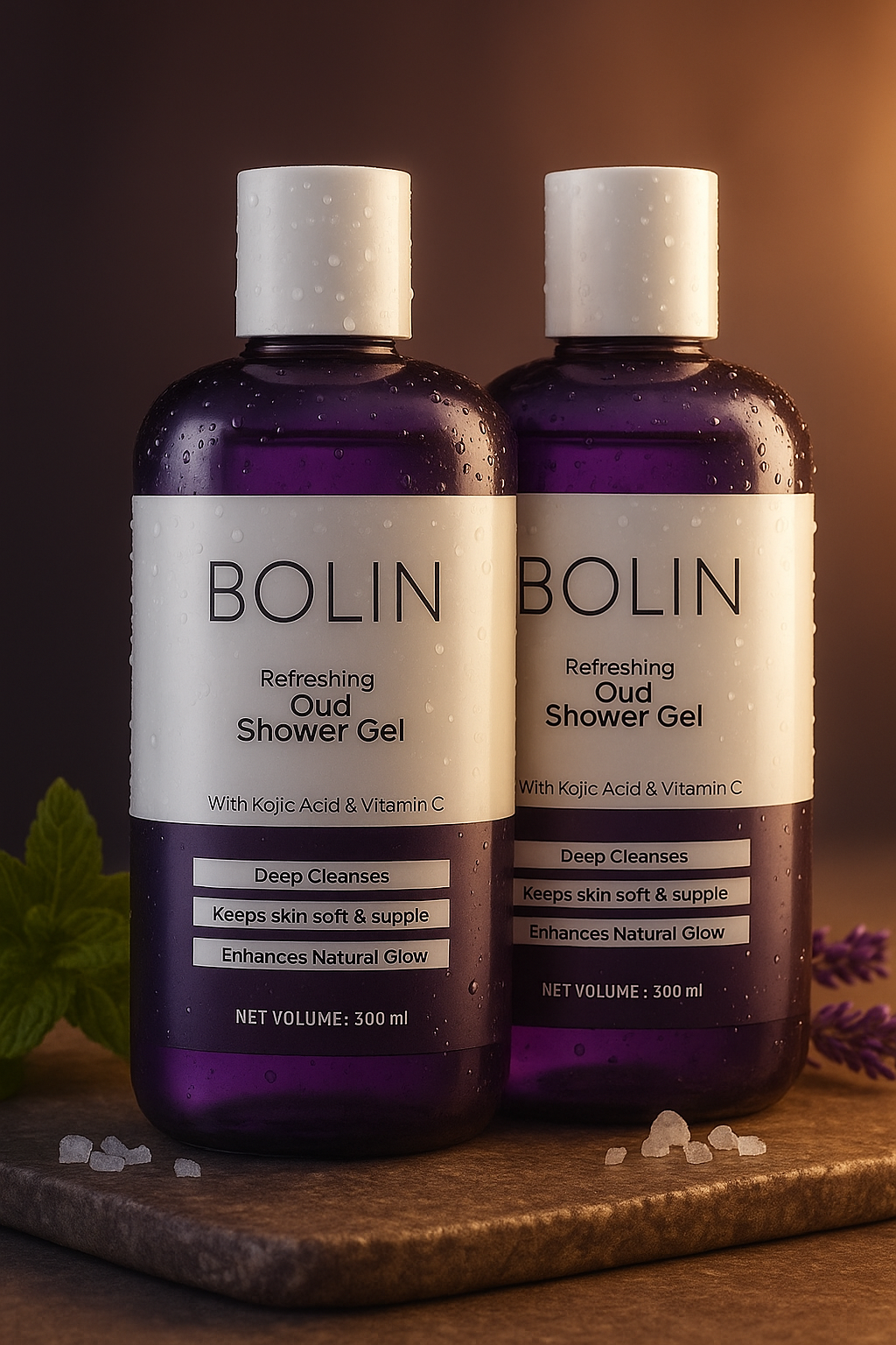 Refreshing Oud Shower Gel with Kojic Acid &amp; Vitamin C - Pack of 2