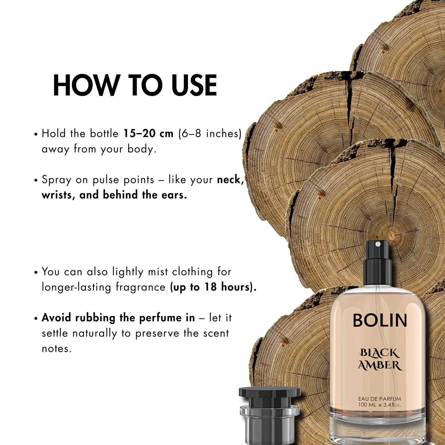 Bolin Black Amber perfume bottle | unisex fragrance